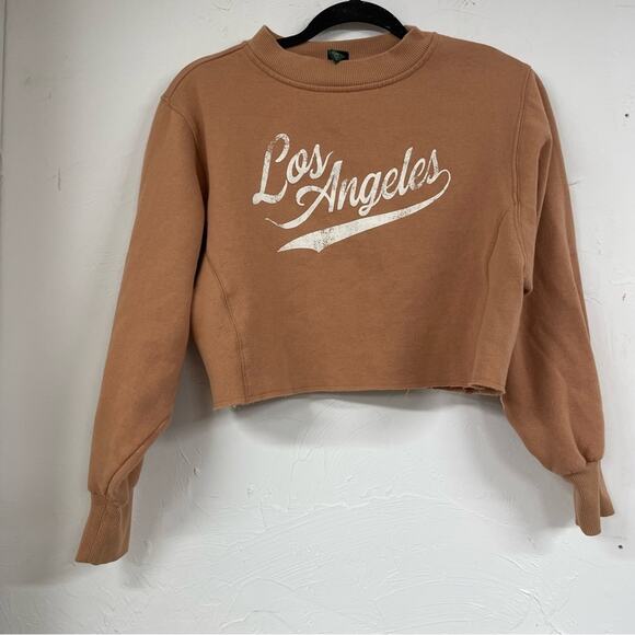 Wild Fable Orange Los Angeles Cropped Womens Sweatshirt XS LA Boxy Fit Casual - Picture 1 of 9